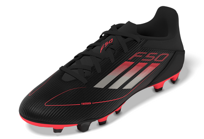 Adidas F50 Club Firm/Multi Ground Boots - Black/Iron Metallic/Lucid Red