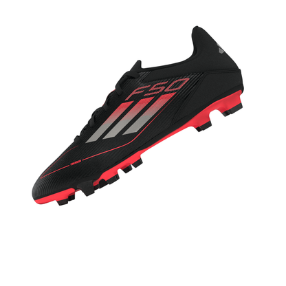 Adidas F50 Club Firm/Multi Ground Boots - Black/Iron Metallic/Lucid Red