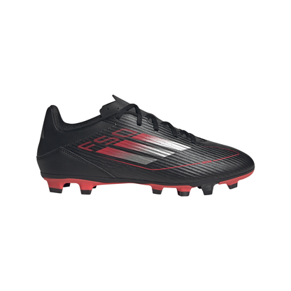 Adidas F50 Club Firm/Multi Ground Boots - Black/Iron Metallic/Lucid Red