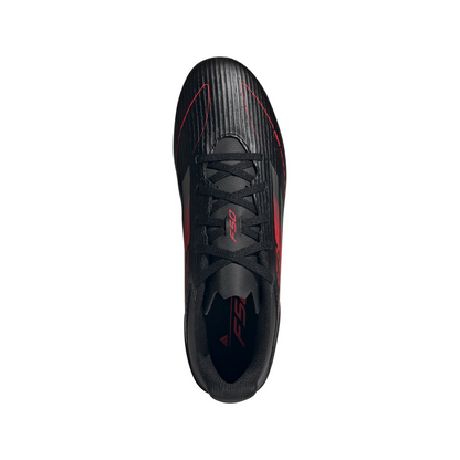 Adidas F50 Club Firm/Multi Ground Boots - Black/Iron Metallic/Lucid Red