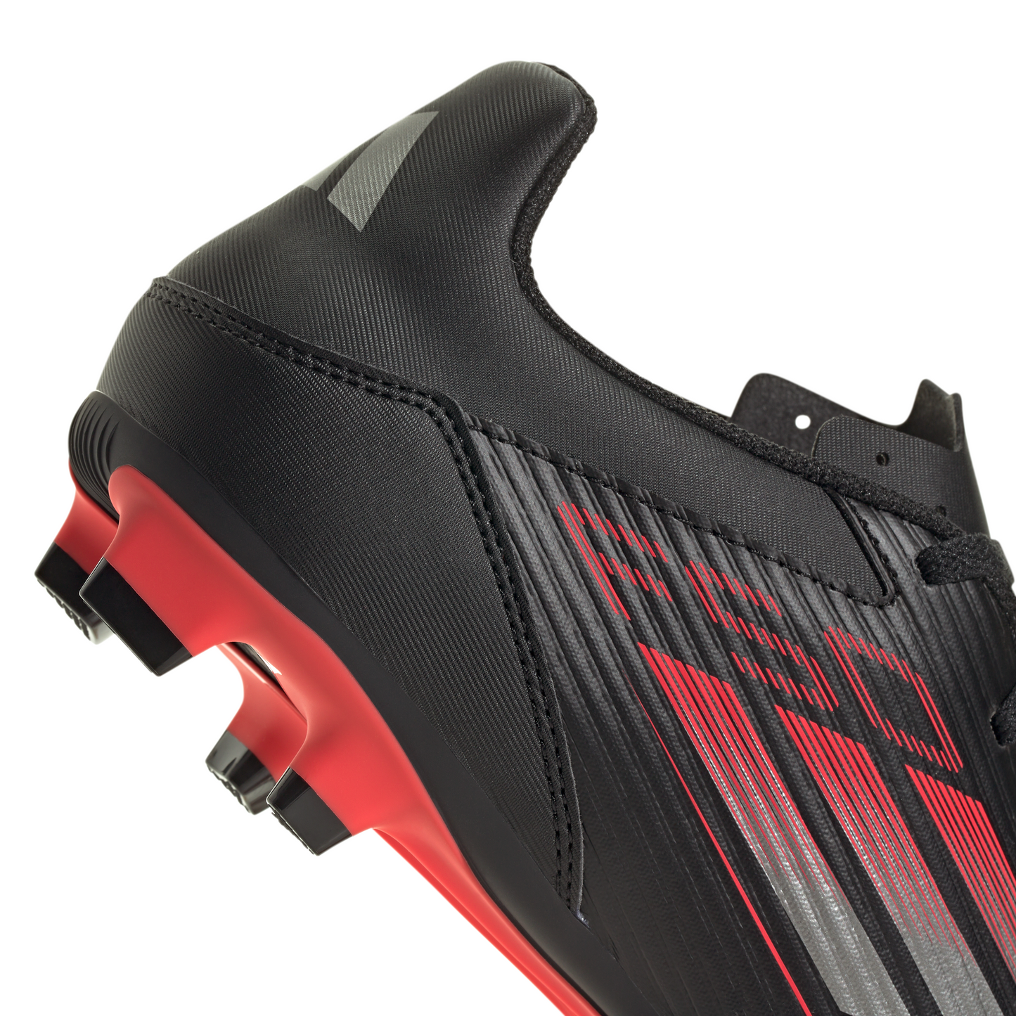 Adidas F50 Club Firm/Multi Ground Boots - Black/Iron Metallic/Lucid Red