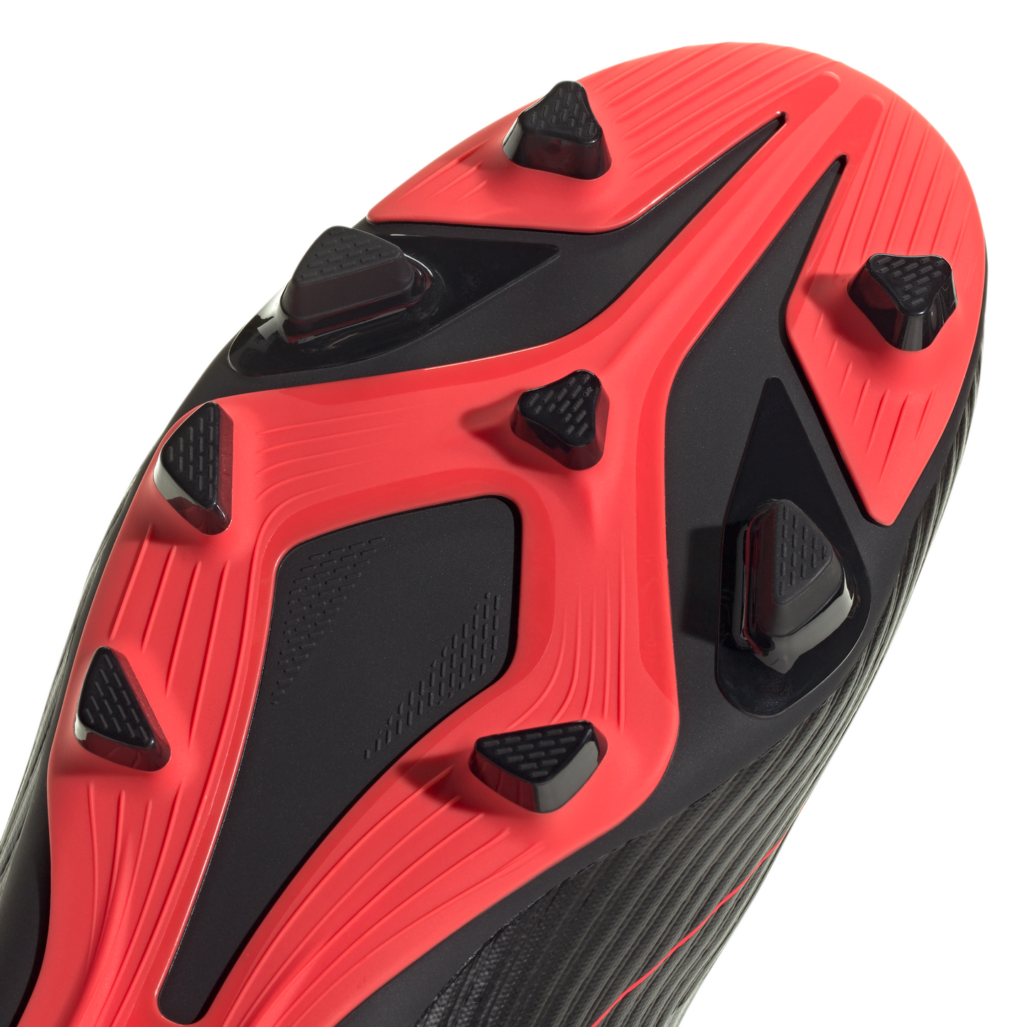 Adidas F50 Club Firm/Multi Ground Boots - Black/Iron Metallic/Lucid Red