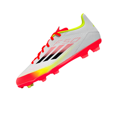 Adidas Kids F50 League Firm/Multi-Ground Boots - White/Black/Yellow