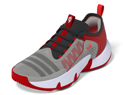 Adidas Trae Unlimited Junior Basketball Shoes - Grey/Carbon/Scarlet