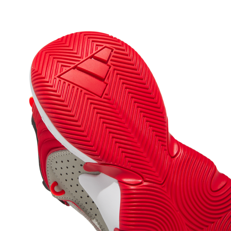 Adidas Trae Unlimited Junior Basketball Shoes - Grey/Carbon/Scarlet