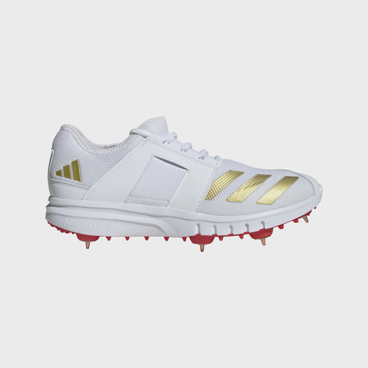 Adidas Howzat Spike Cricket Shoe - White/Gold/Red