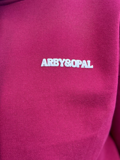 Arby & Opal Unisex Staple Puff Hoodie - Merlot/Cream
