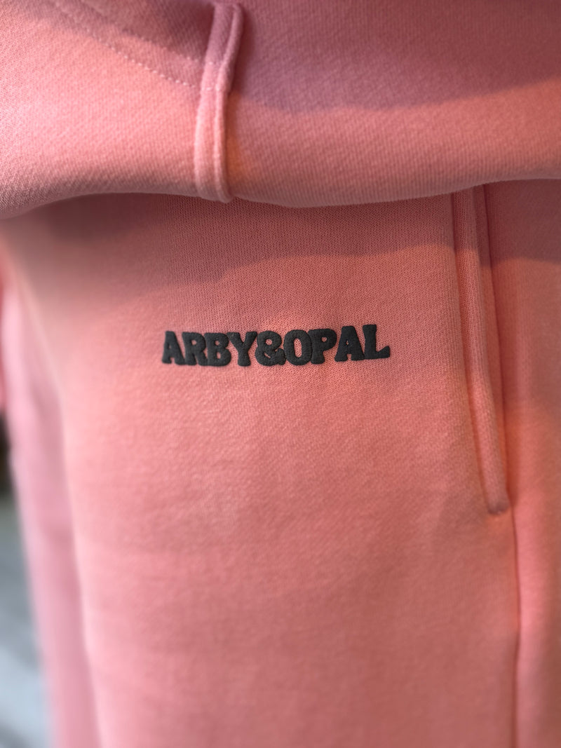 Arby & Opal Staple Puff Straight Leg Jogger - Candy Pink/Navy
