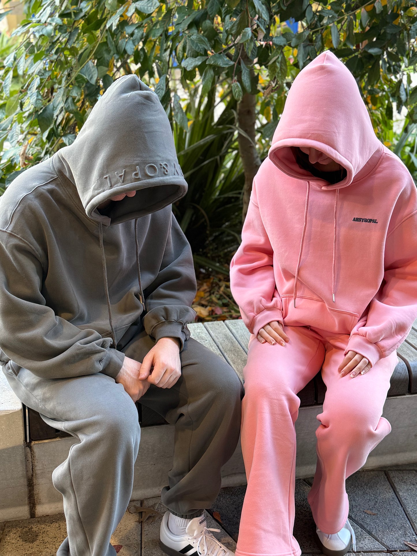Arby & Opal Unisex Staple Puff Hoodie - Candy Pink/Navy
