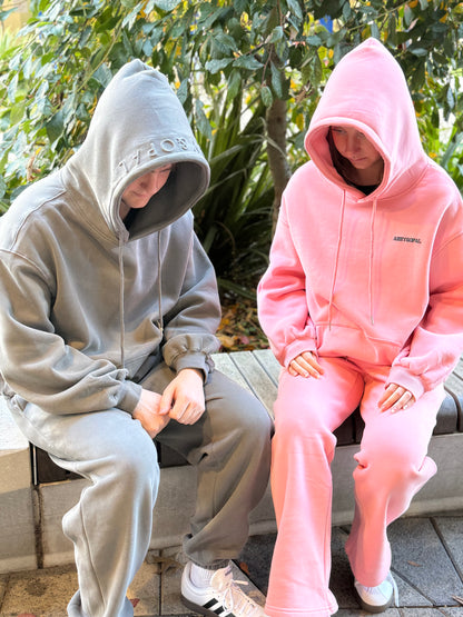 Arby & Opal Unisex Full Length Embossed Hoodie - Charcoal