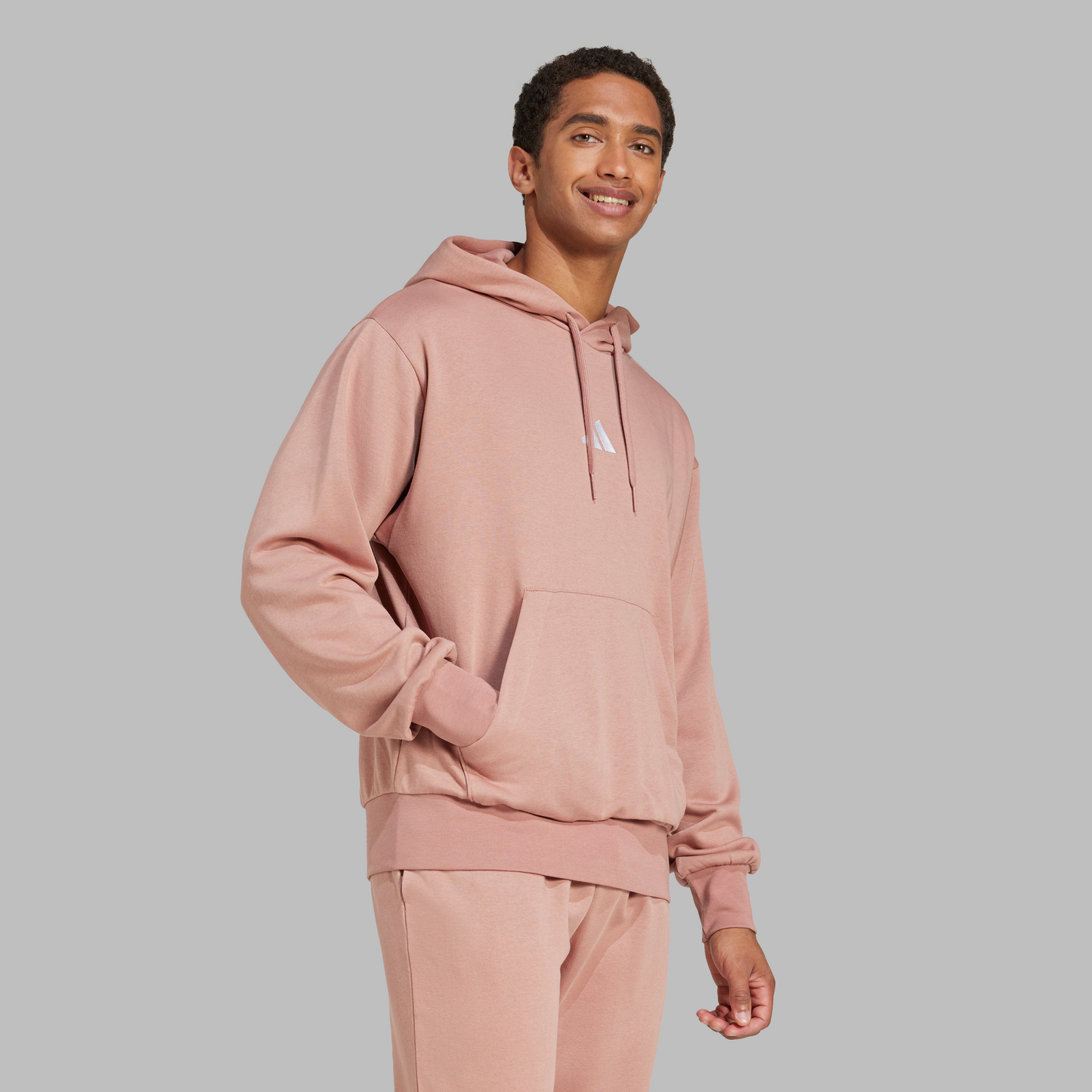 Adidas Mens Essentials Feelcozy Fleece Hoodie - Warm Clay