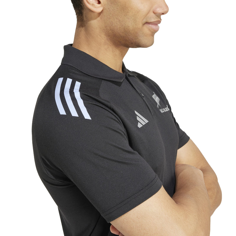 Adidas All Blacks Mens Short Sleeve Polo - Black/Blue Spark