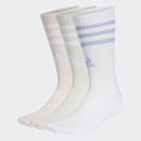 Adidas 3-Stripes Cushioned Crew Socks 3 Pairs - White/Sandy Pink/Linen Green