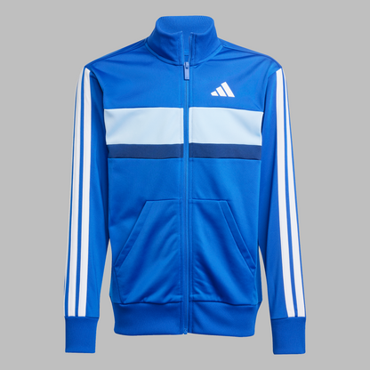 Adidas Kids Seasonal Essentials Tiberio 3-Stripes Tricot Track Suit - Royal Blue/White/Glow Blue