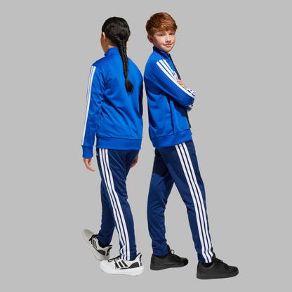 Adidas Kids Seasonal Essentials Tiberio 3-Stripes Tricot Track Suit - Royal Blue/White/Glow Blue