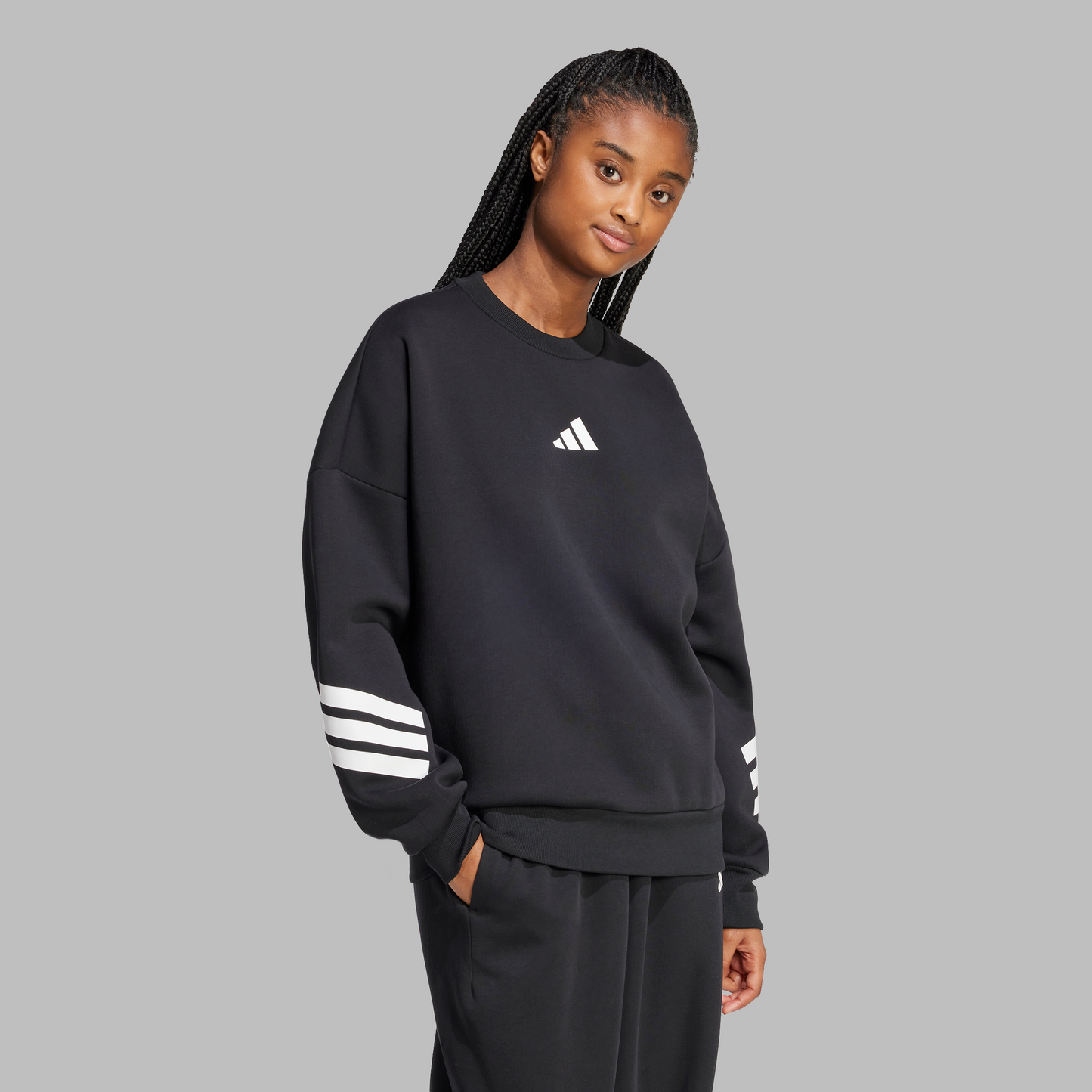 Adidas Womens Future Icons 3-Stripes Sweatshirt - Black