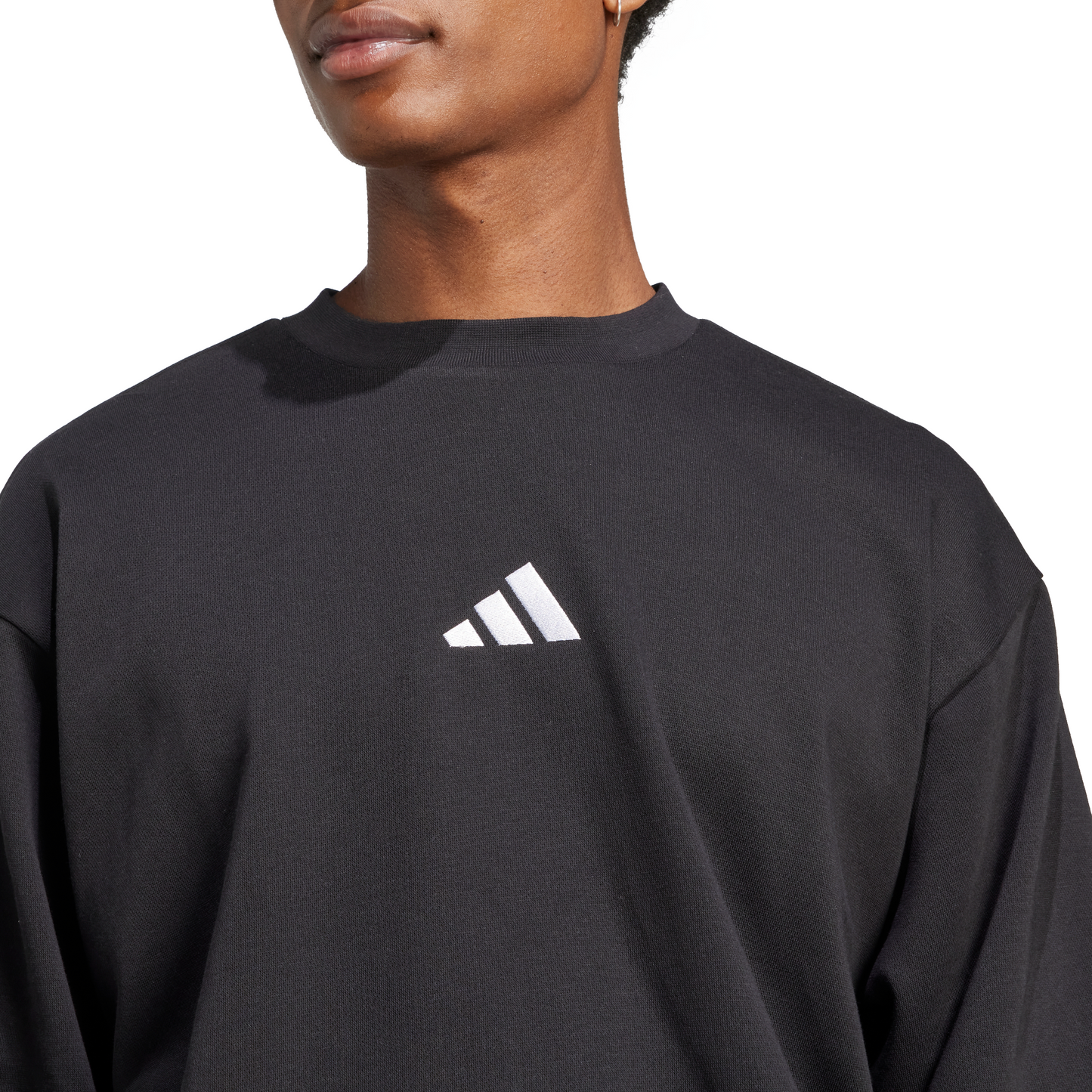 Adidas Mens Essentials Feelcozy Fleece Hoodie - Black/White