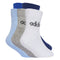 Adidas Kids Linear Ankle Socks 3 Pair Pack - Dark Blue/Royal Blue/Glow Blue