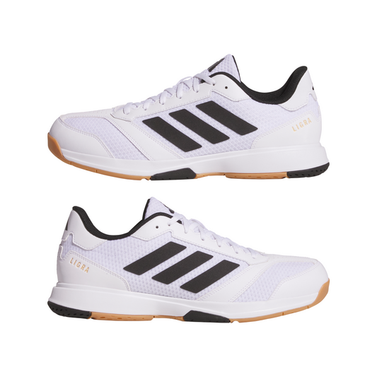 Adidas Mens Ligra 8 Indoor Shoes - Black/Silver/White