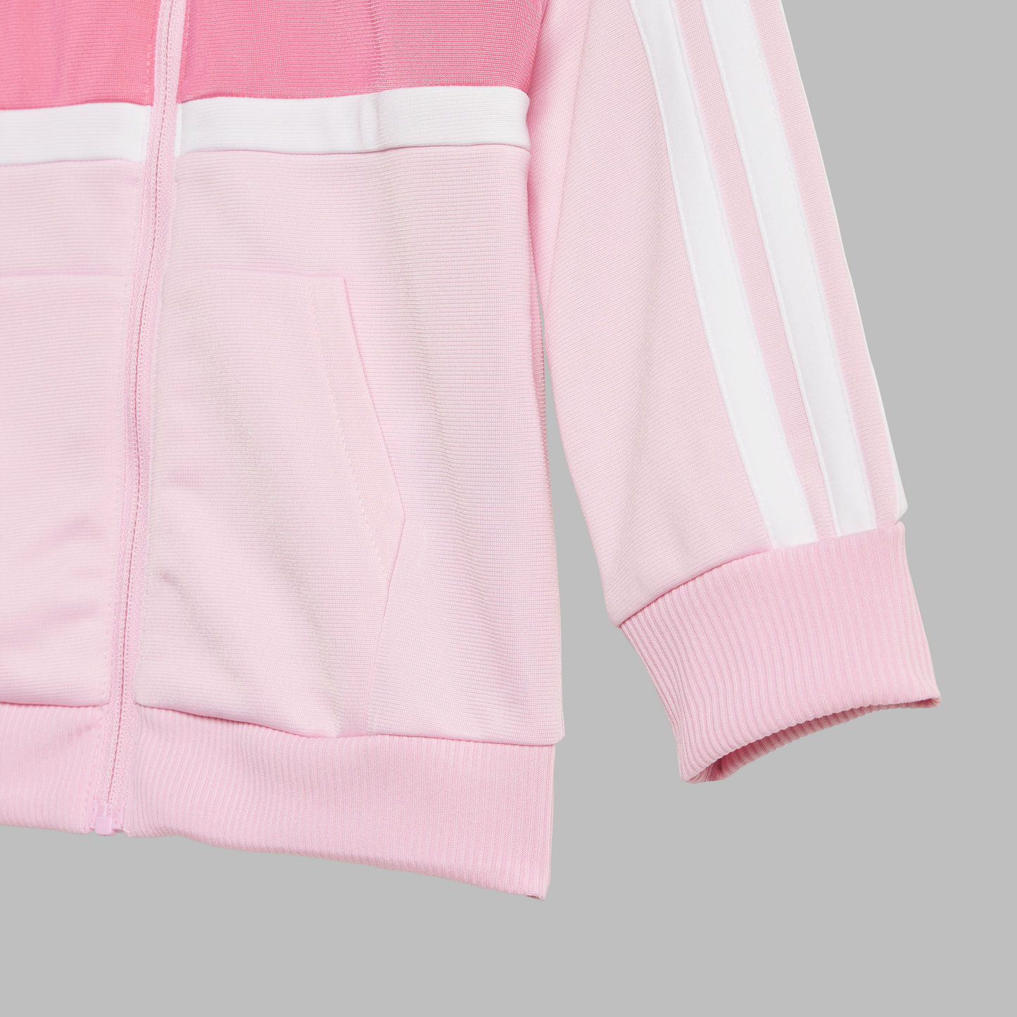 Adidas Kids Seasonal Essentials Tiberio 3-Stripes Tricot Track Suit - True Pink/White/Pink Fusion