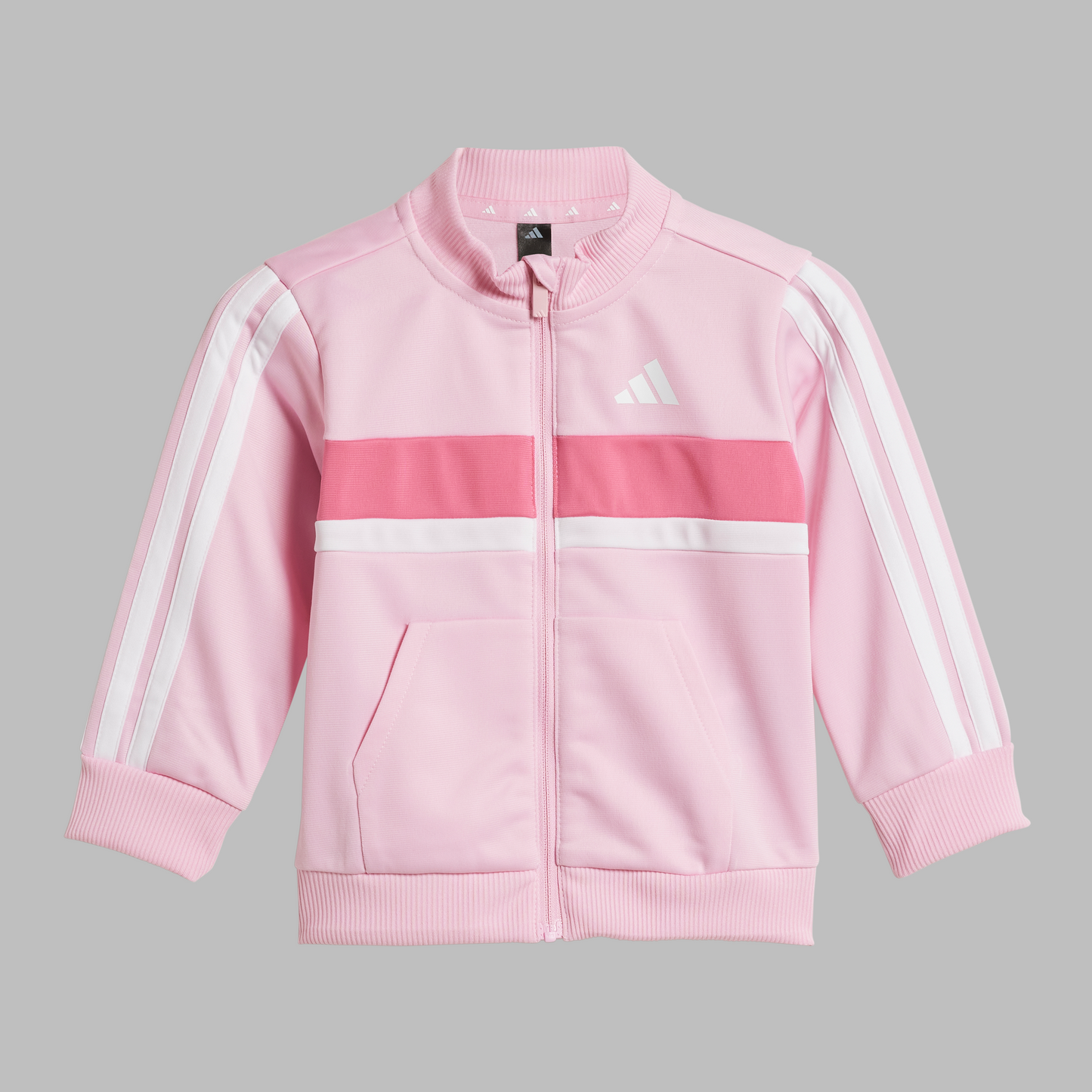 Adidas Kids Seasonal Essentials Tiberio 3-Stripes Tricot Track Suit - True Pink/White/Pink Fusion