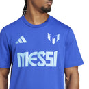 Adidas Mens Messi Name and Number Graphic T-Shirt - Blue