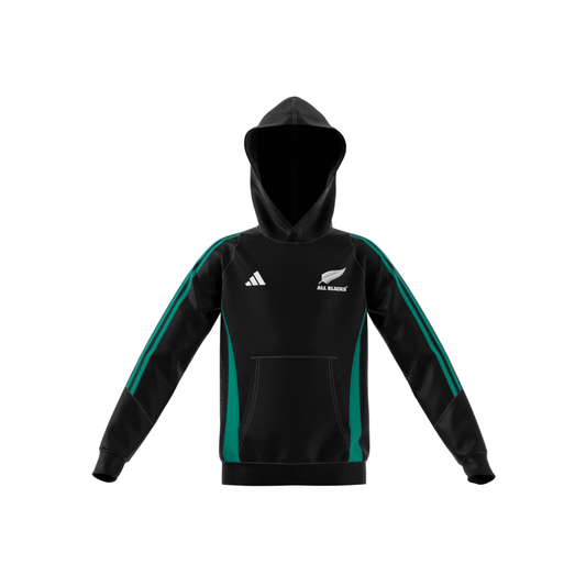 Adidas Kids All Blacks Hoody - Black/Teal