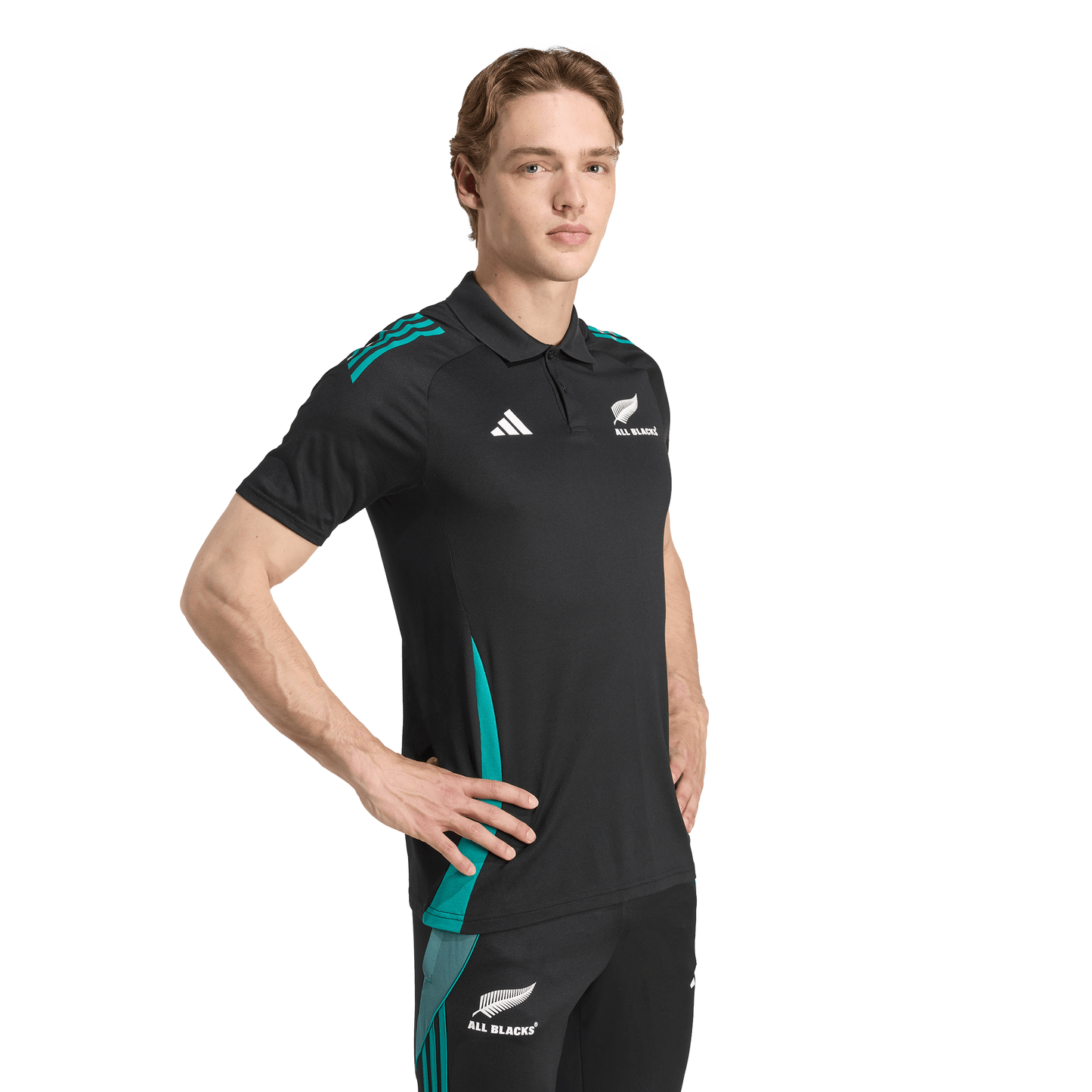 Adidas Mens All Blacks Training Polo Shirt - Black/Teal