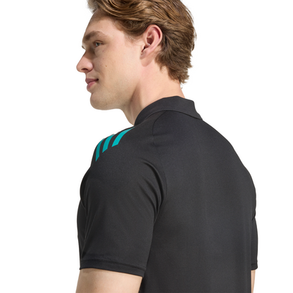 Adidas Mens All Blacks Training Polo Shirt - Black/Teal