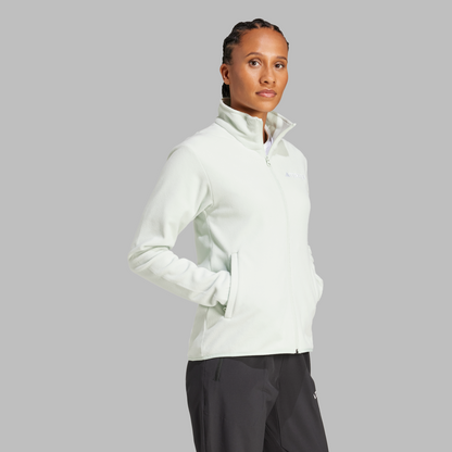 Adidas Womens Multi Essentials Full Zip Fleece Jacket - Linen Green