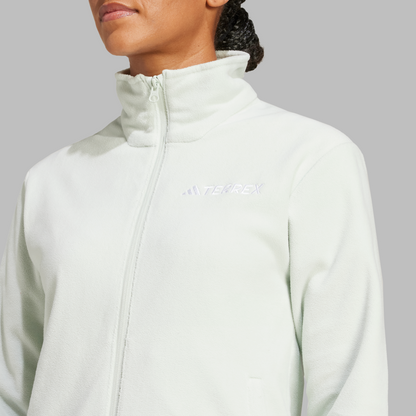 Adidas Womens Multi Essentials Full Zip Fleece Jacket - Linen Green