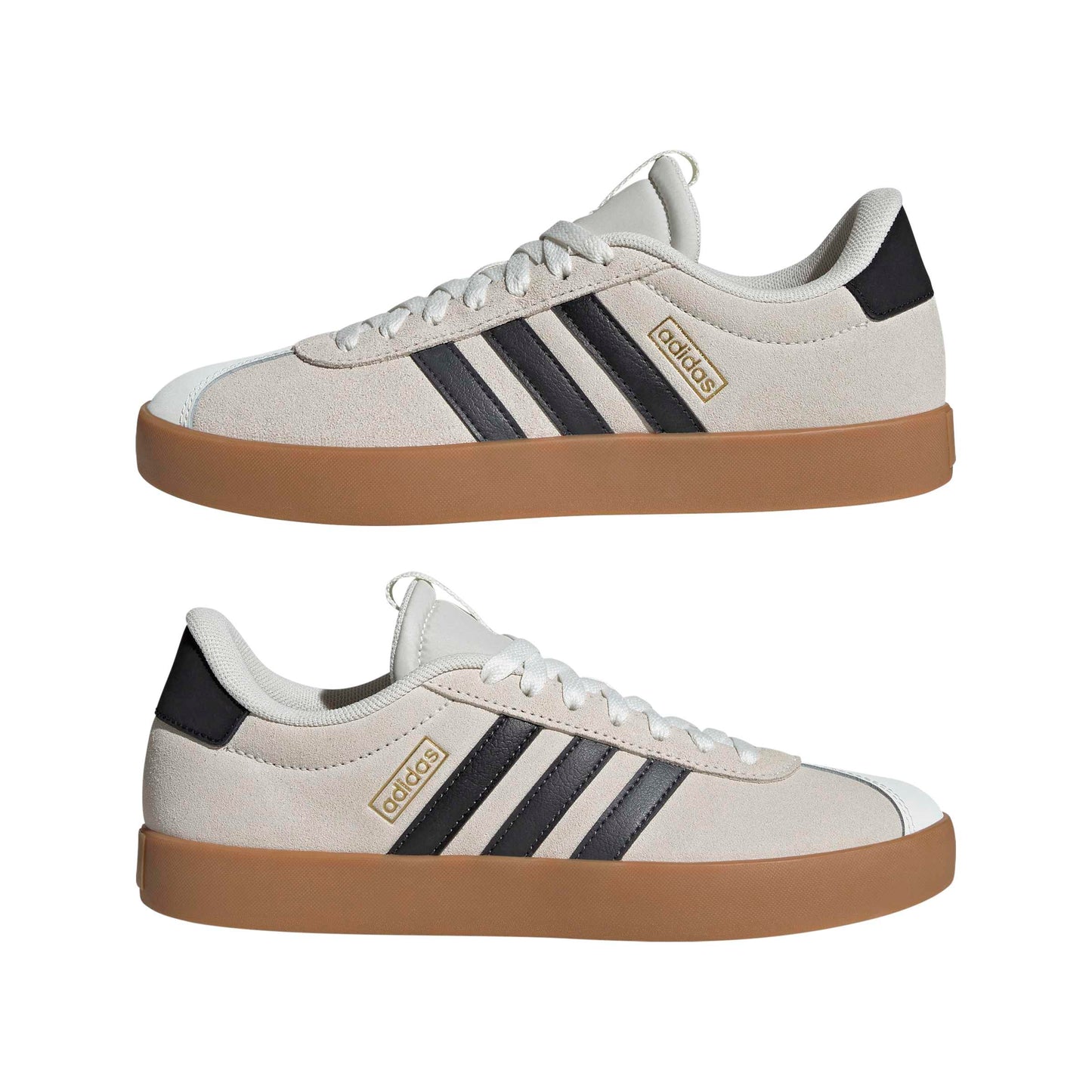 Adidas Womens VL Court 3.0 Shoes - White/Grey /Gold Metallic
