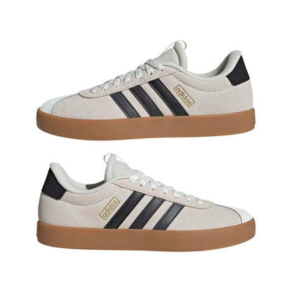 Adidas Womens VL Court 3.0 Shoes - White/Grey /Gold Metallic