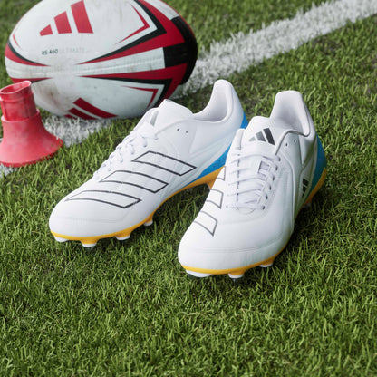 Adidas RS15 Elite Soft Ground Rugby Boots - White/Black/Lucid Tangerine