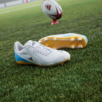Adidas RS15 Elite Soft Ground Rugby Boots - White/Black/Lucid Tangerine