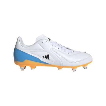Adidas RS15 Elite Soft Ground Rugby Boots - White/Black/Lucid Tangerine