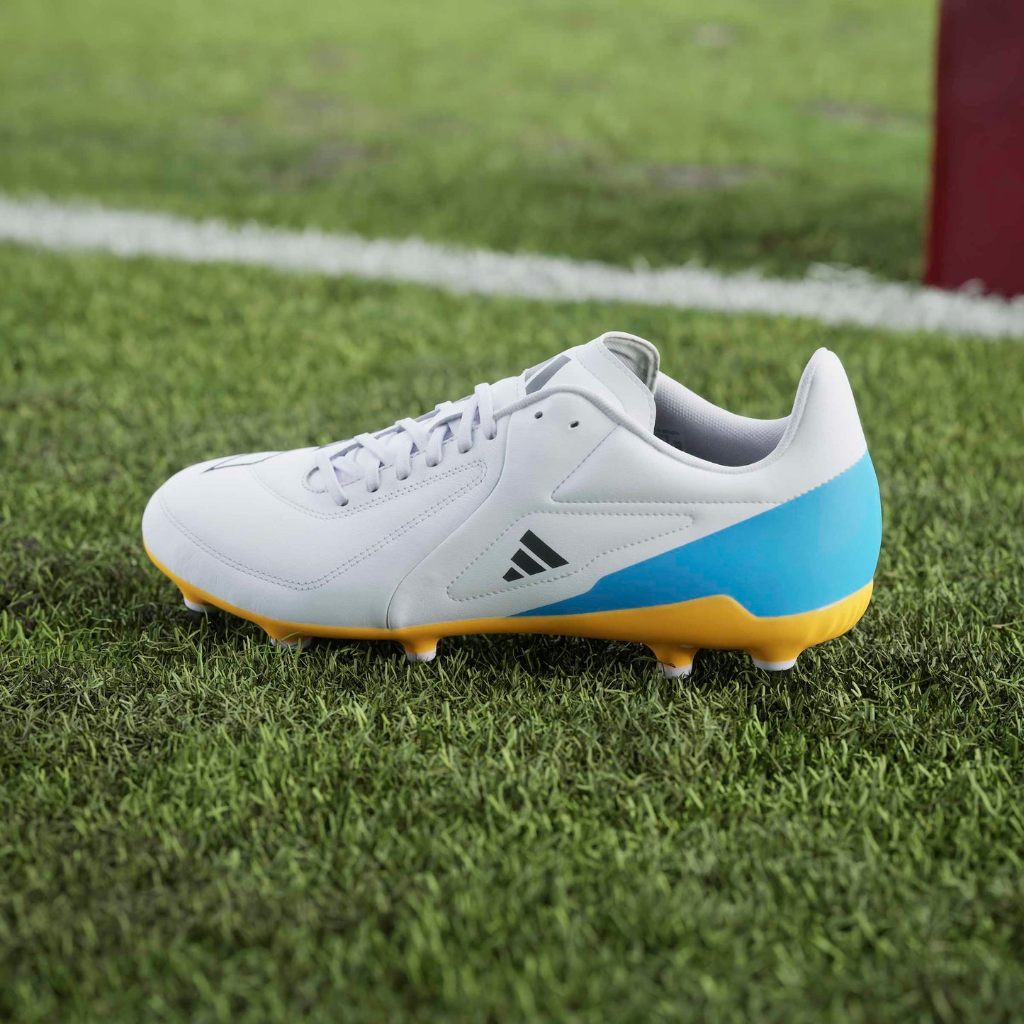 Adidas RS15 Elite Soft Ground Rugby Boots - White/Black/Lucid Tangerine