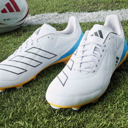 Adidas RS15 Elite Soft Ground Rugby Boots - White/Black/Lucid Tangerine