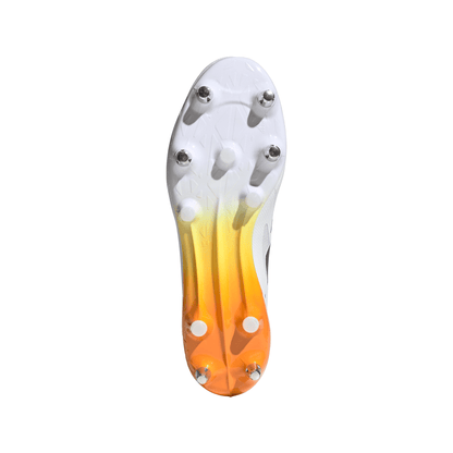 Adidas Adizero RS15 Ultimate Soft Ground Rugby Boots - White/Black/Lucid Tangerine
