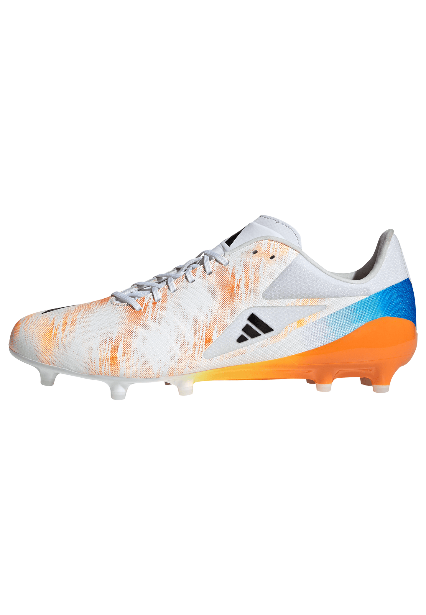 Adidas Adizero RS15 Pro Firm Ground Rugby Boots - White/Black/Lucid Tangerine