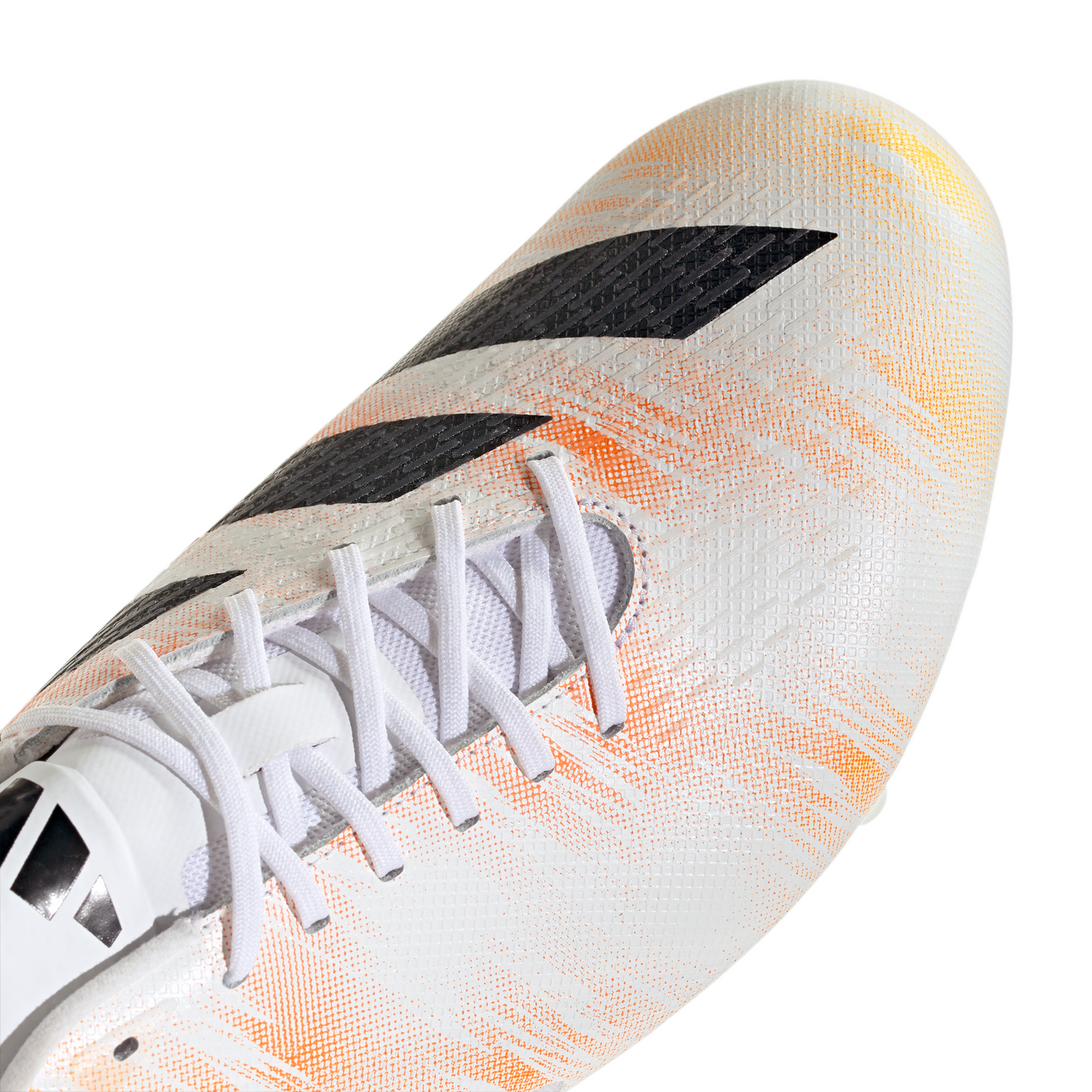 Adidas Adizero RS15 Pro Firm Ground Rugby Boots - White/Black/Lucid Tangerine