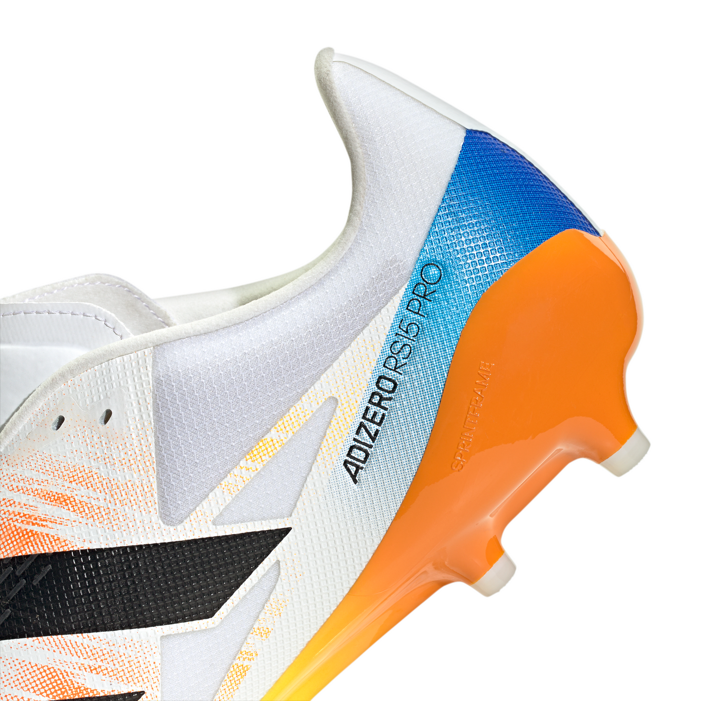 Adidas Adizero RS15 Pro Firm Ground Rugby Boots - White/Black/Lucid Tangerine