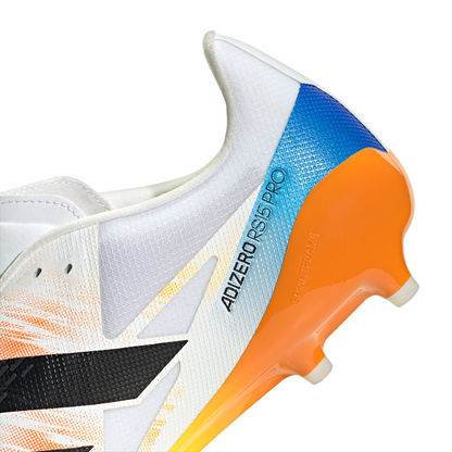 Adidas Adizero RS15 Pro Firm Ground Rugby Boots - White/Black/Lucid Tangerine