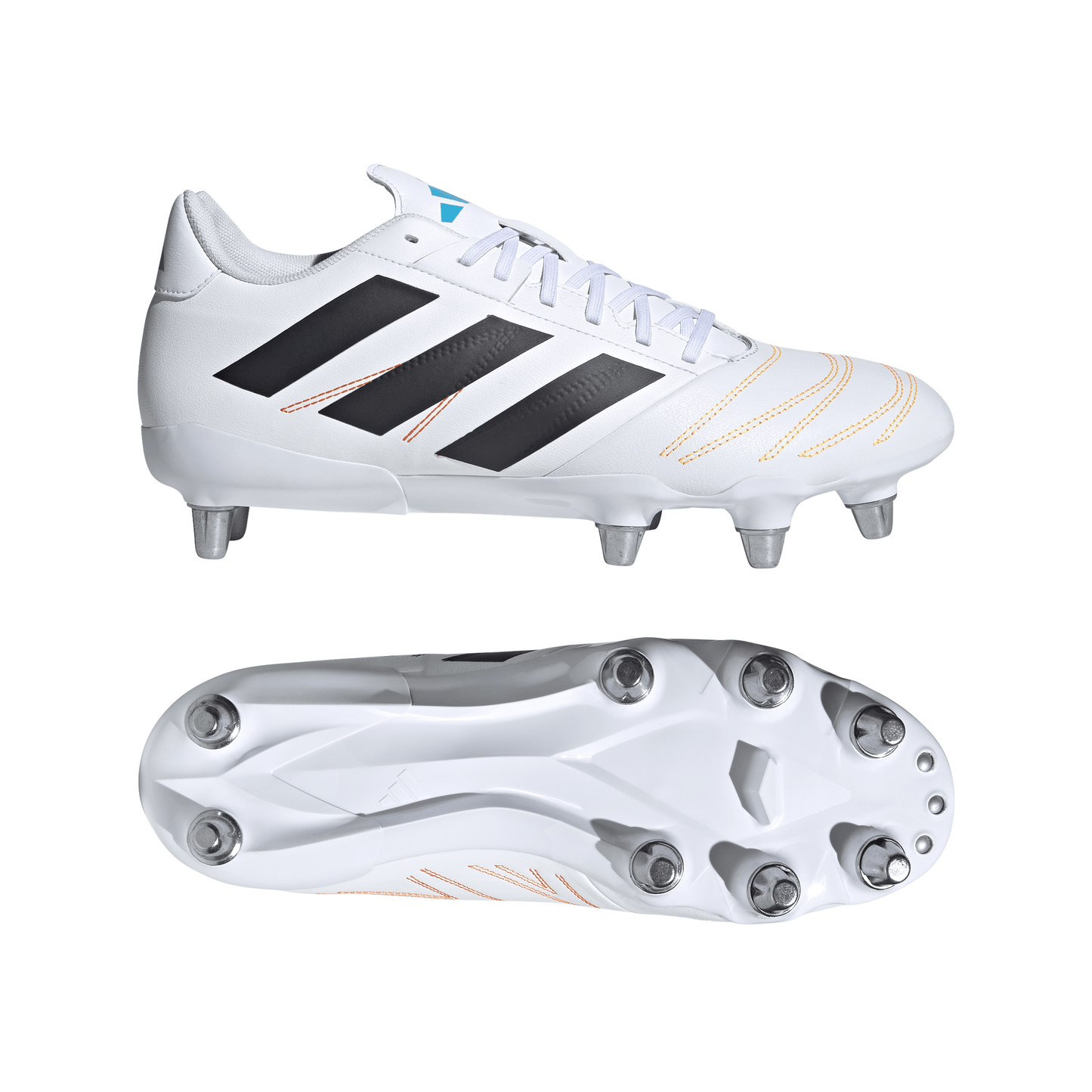 Adidas Kakari Elite (SG) Boots - White/Black/Lucid Aquamarine