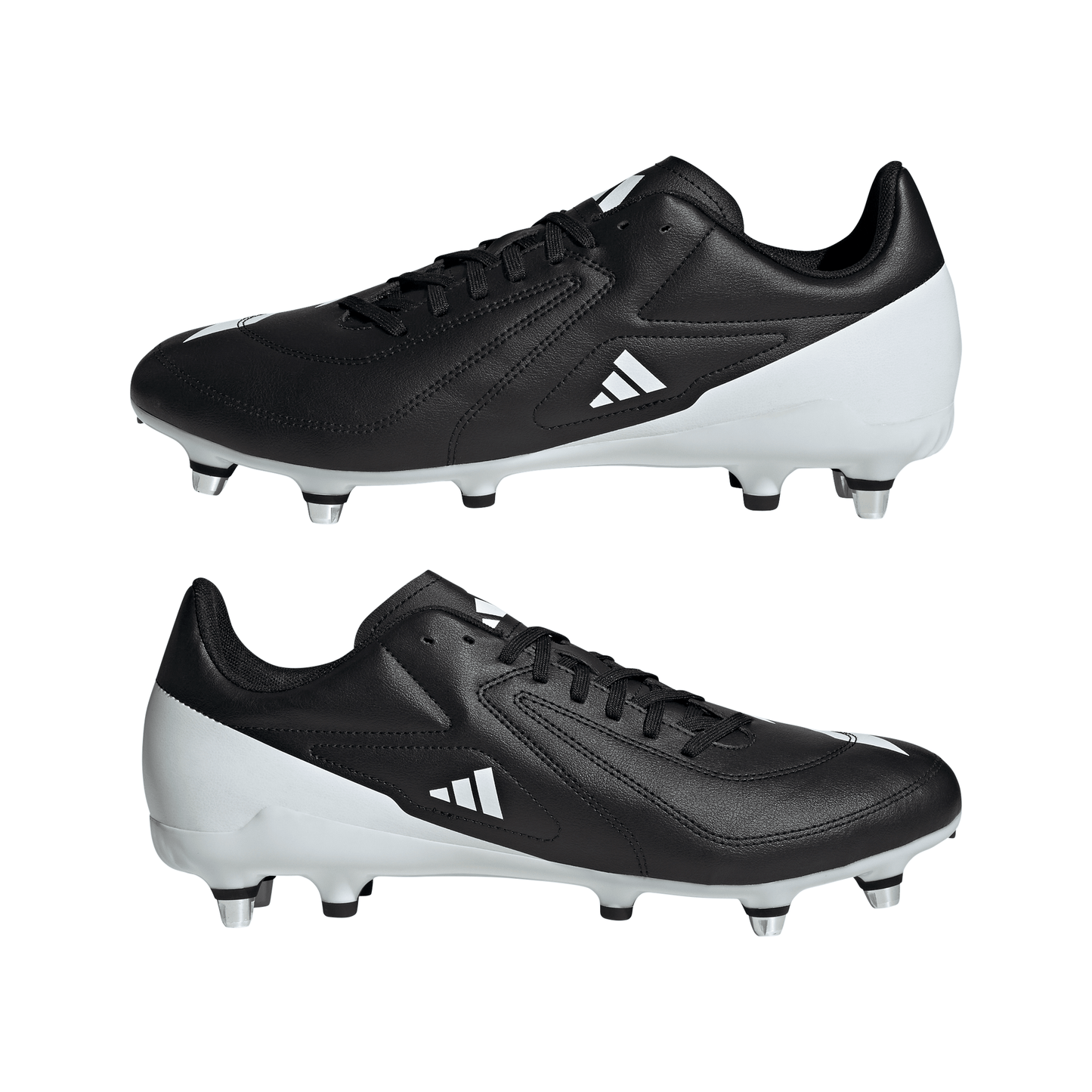 Adidas Adizero RS15 Ultimate Soft Ground Rugby Boots - Black/White/Grey-