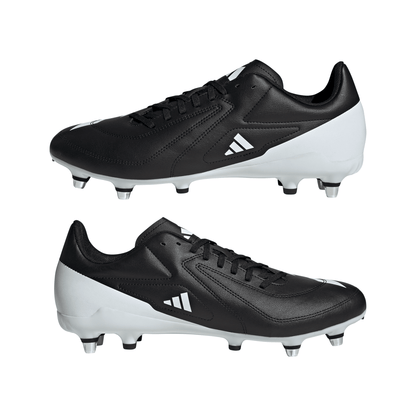 Adidas Adizero RS15 Ultimate Soft Ground Rugby Boots - Black/White/Grey-
