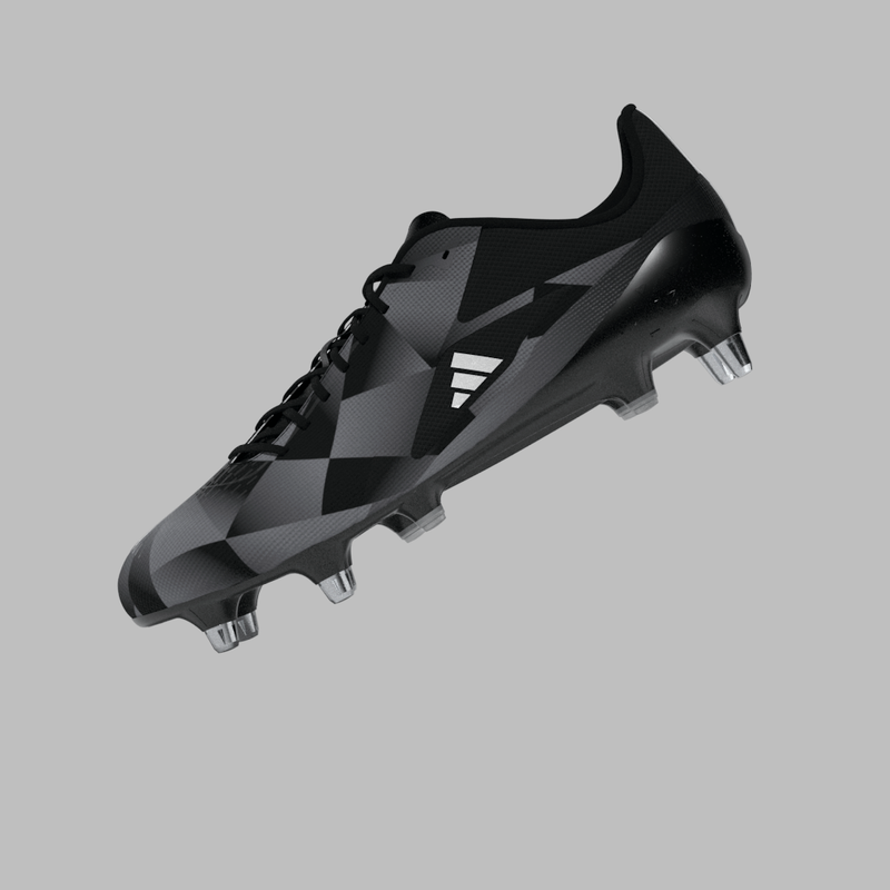 Adidas Adizero RS15 Pro Soft Ground Rugby Boots - Black/White/Grey