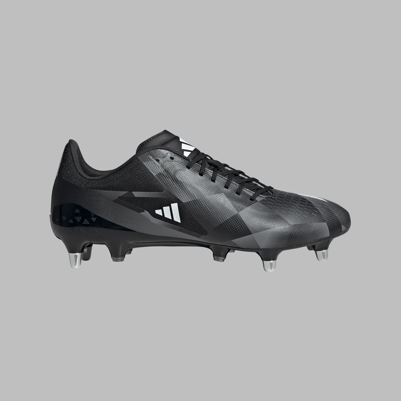 Adidas Adizero RS15 Pro Soft Ground Rugby Boots - Black/White/Grey