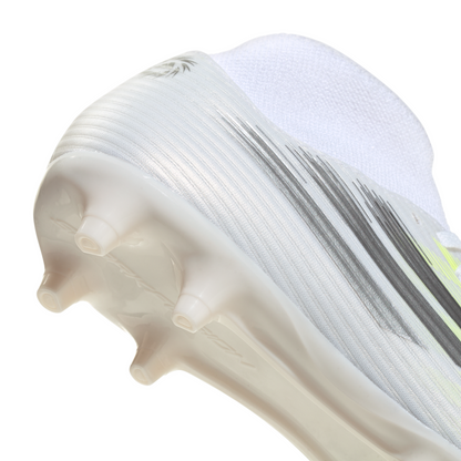 Adidas Womens F50 SPARKFUSION CLUB Mid Cut FG / AG Football Boots - White/Iron Metal/Hi-Res Yellow