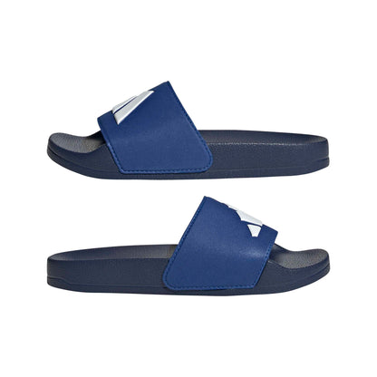 Adidas Kids Adilette Shower Logo Slides - Bark Blue/White/Royal Blue